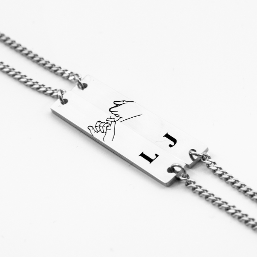 Duo Custom Bracelet - Pinky Promise + Initial
