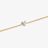Initial Y zirconia bracelet flat lay – personalized letter Y sparkling jewelry VECINO
