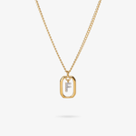 Personalized initial F zirconia necklace – letter F luxury gift by VECINO