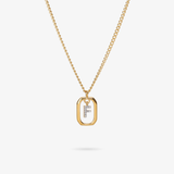 Personalized initial F zirconia necklace – letter F luxury gift by VECINO