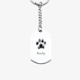 Custom Keychain - Pawprint + Name (pet)