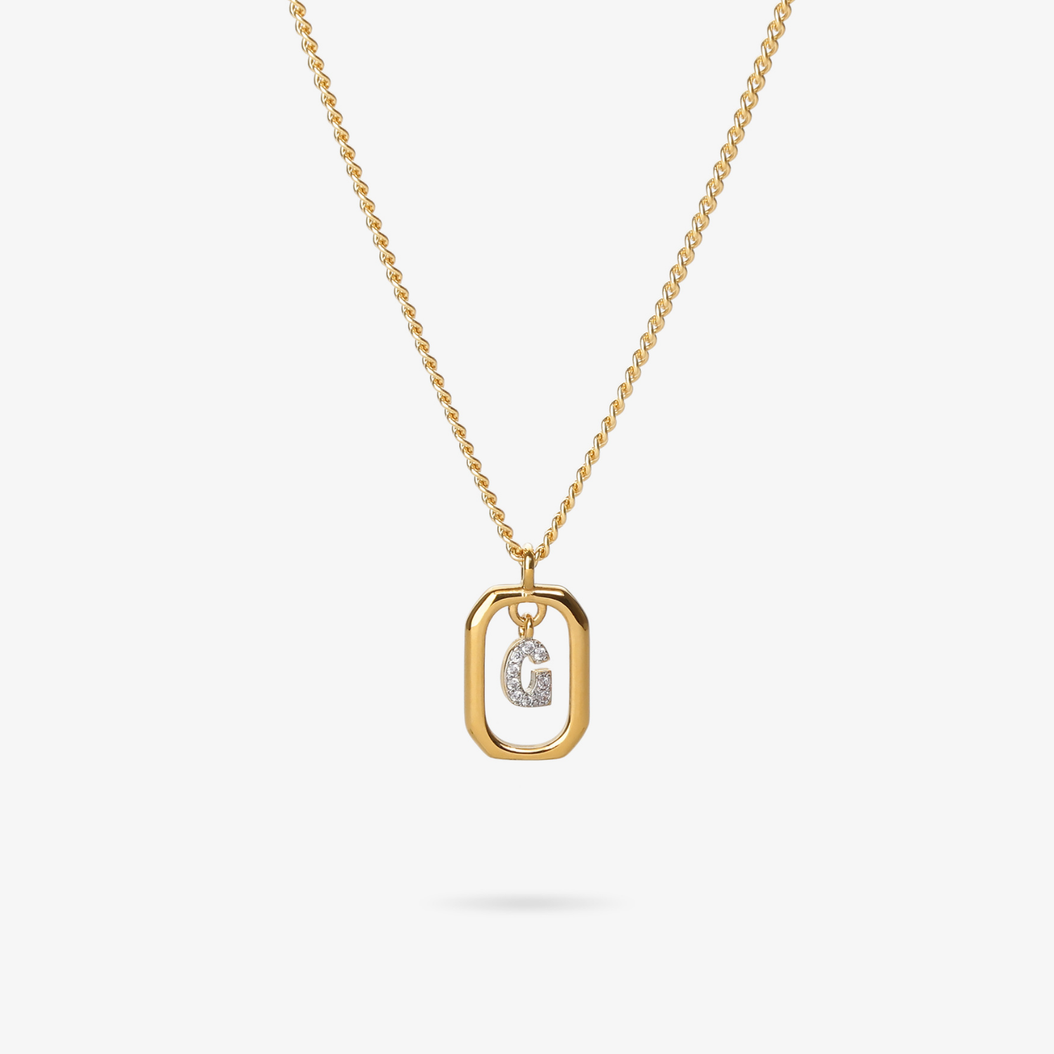Personalized initial G zirconia necklace – letter G luxury gift by VECINO