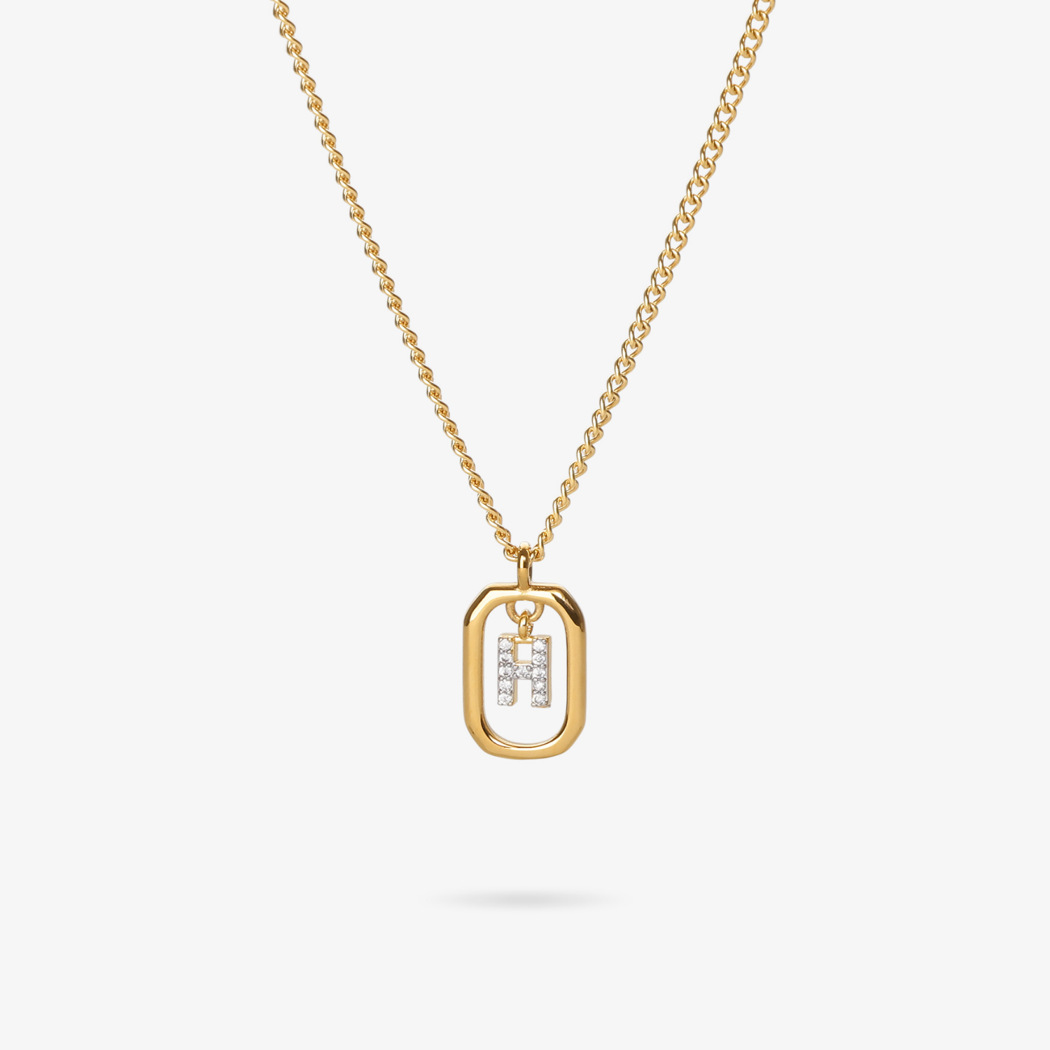 Personalized initial H zirconia necklace – letter H luxury gift by VECINO