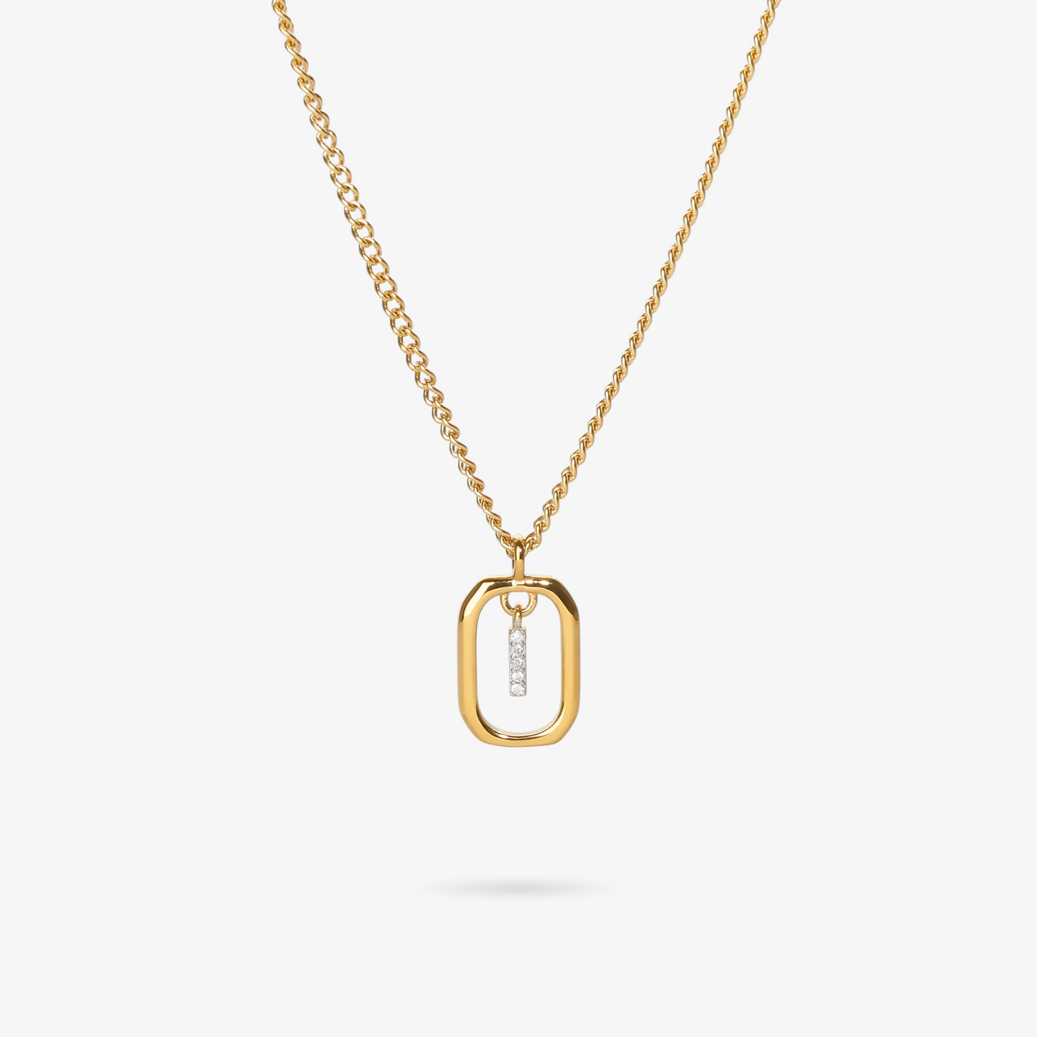 Personalized initial I zirconia necklace – letter I luxury gift by VECINO