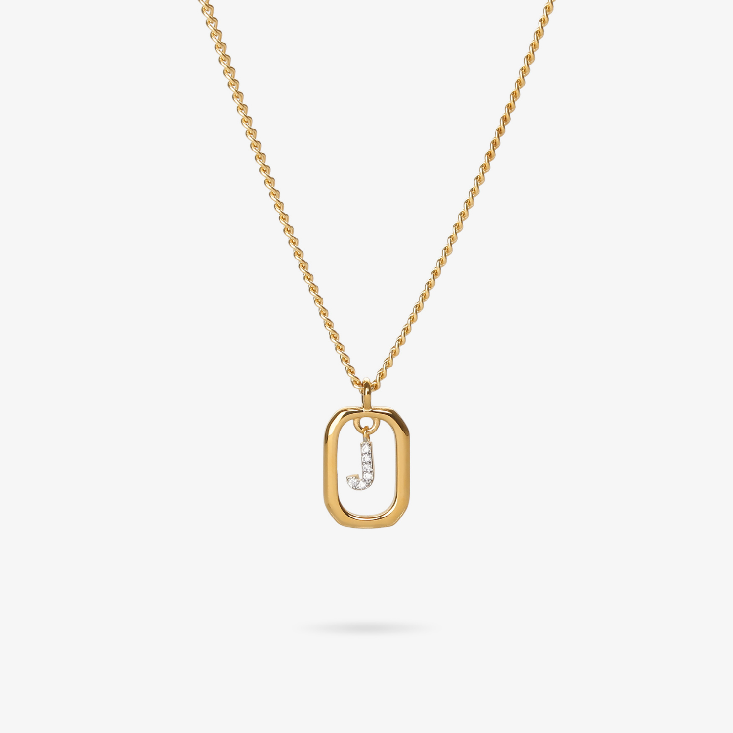 Personalized initial J zirconia necklace – letter J luxury gift by VECINO