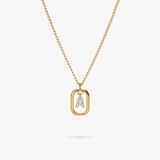 Personalized initial A zirconia necklace – letter A luxury gift by VECINO