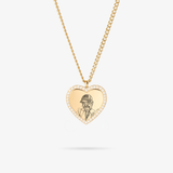 Collana personalizzata con cuore di zirconi - Profilo di animale domestico - Gold