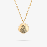 Collana rotonda con zirconi personalizzata - Profilo dell'animale domestico - Gold