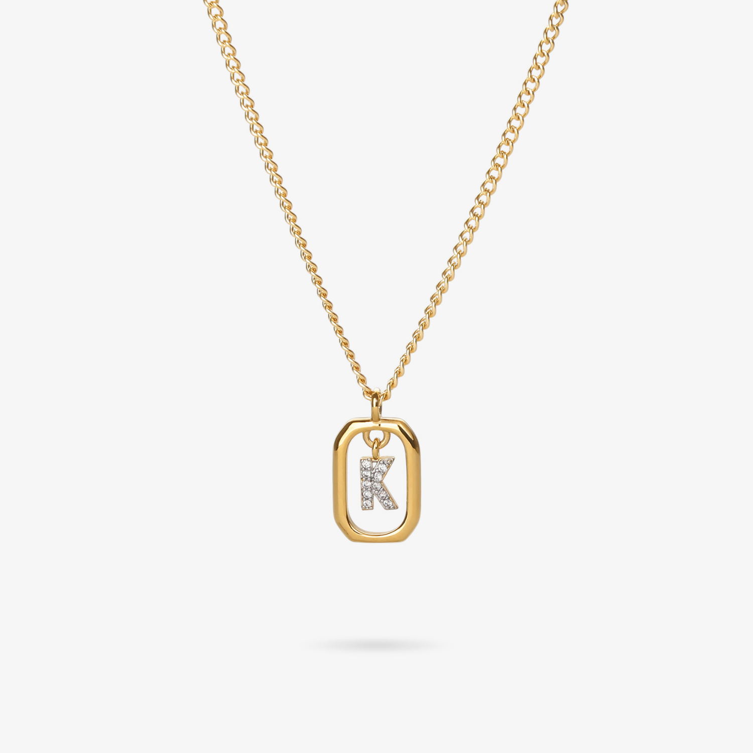 Personalized initial K zirconia necklace – letter K luxury gift by VECINO
