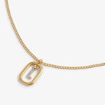 Initial L zirconia necklace flat lay – personalized letter L sparkling jewelry VECINO