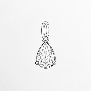 Birthstone Pear - Silver