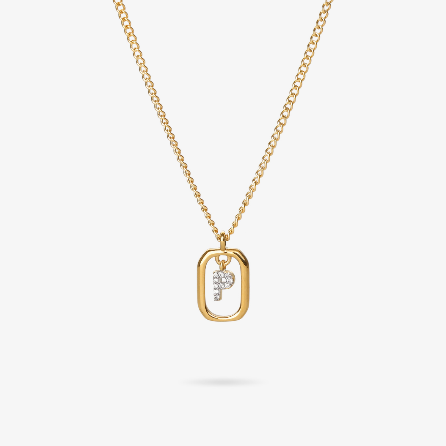 Personalized Initial P Zirconia Necklace – letter P luxury jewelry with sparkling stones VECINO