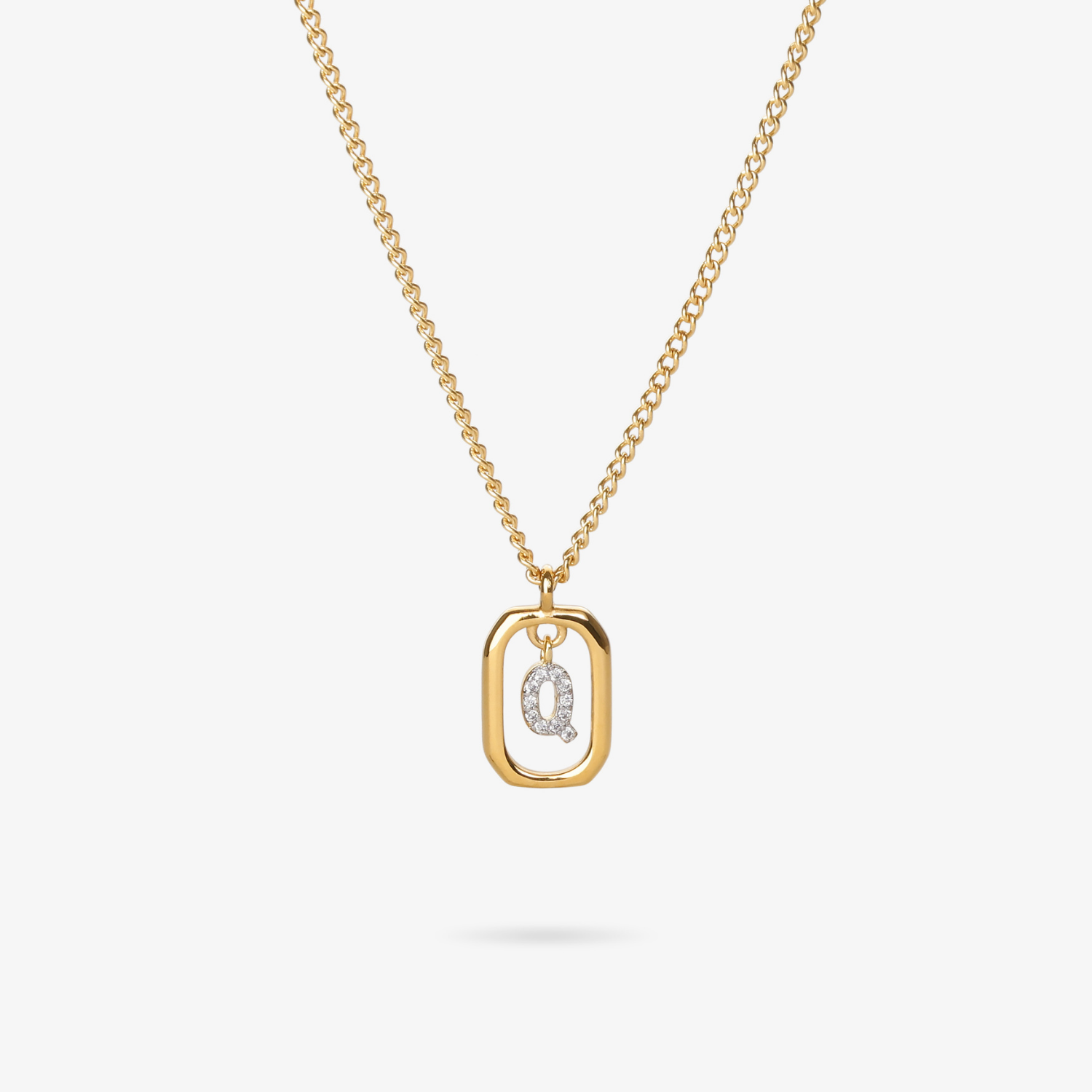 Personalized Initial Q Zirconia Necklace – letter Q luxury jewelry with sparkling stones VECINO