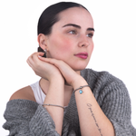 Blue heart charm close-up – VECINO bracelet charm collection
