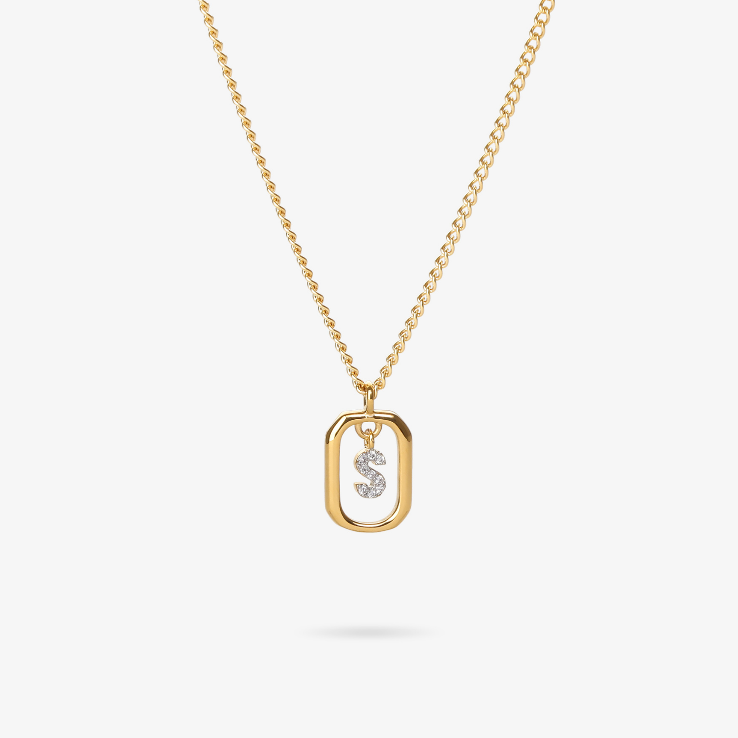 Personalized Initial S Zirconia Necklace – letter S luxury jewelry with sparkling stones VECINO