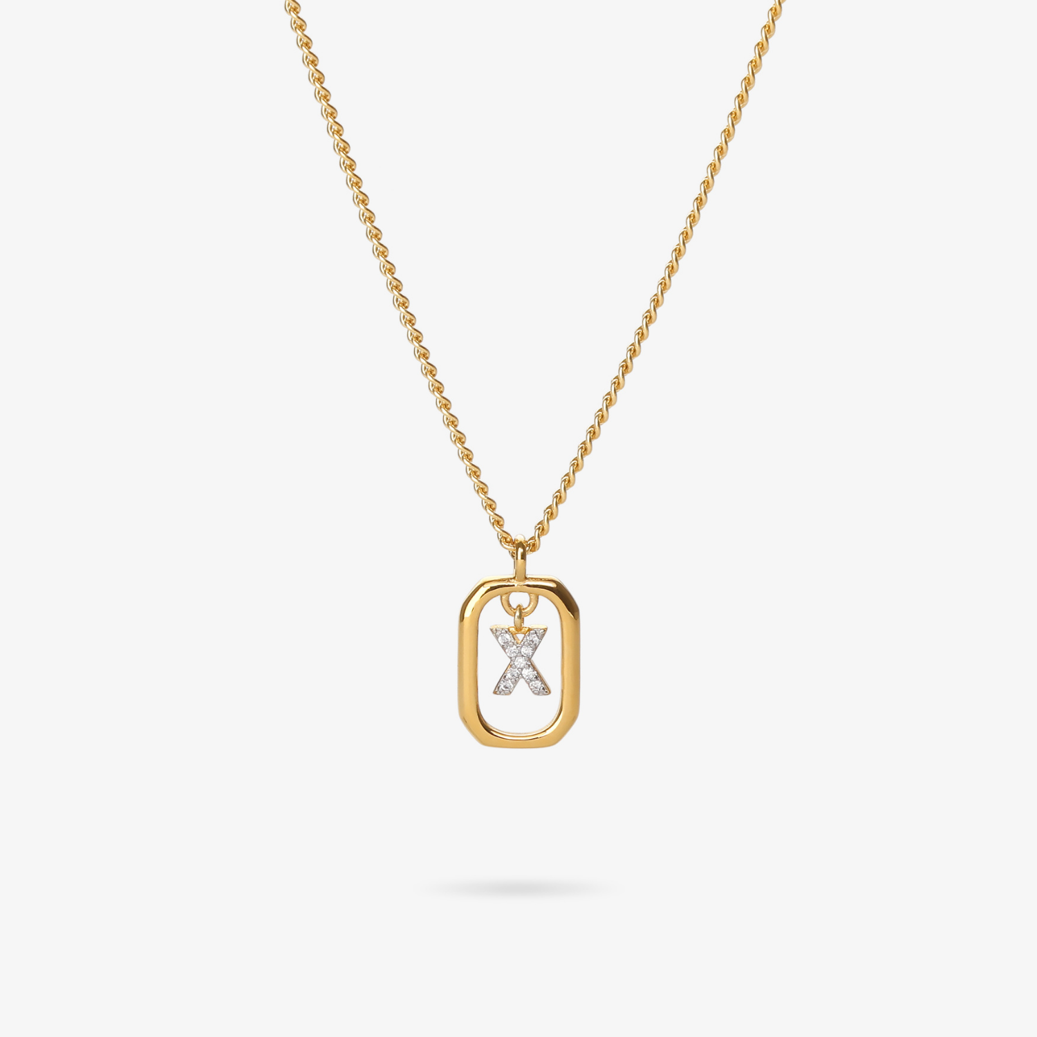 Personalized Initial X Zirconia Necklace – letter X luxury jewelry with sparkling stones VECINO