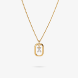 Personalized Initial X Zirconia Necklace – letter X luxury jewelry with sparkling stones VECINO