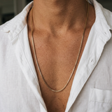 Square Chain Necklace - Silver ( for him )