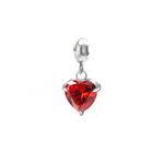 Red heart charm for VECINO bracelet – bold red heart bracelet charm jewelry