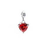 Red heart charm for VECINO bracelet – bold red heart bracelet charm jewelry