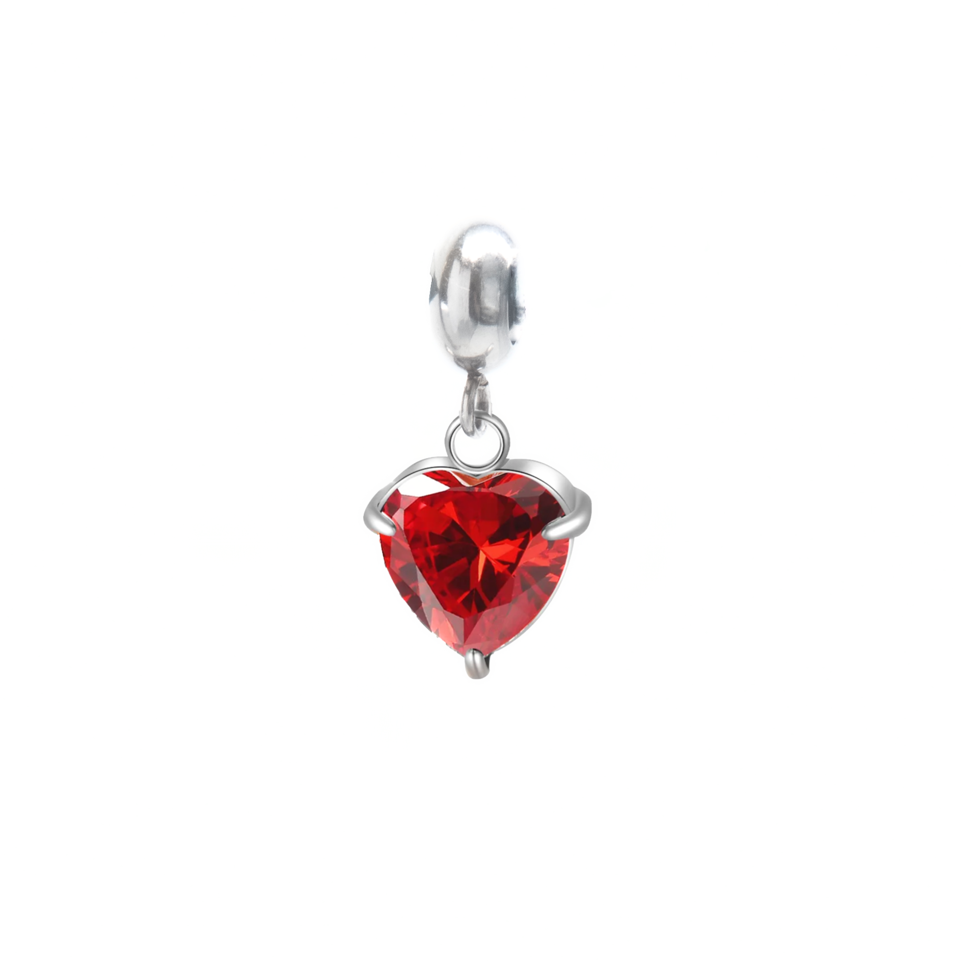 Red heart charm for VECINO bracelet – bold red heart bracelet charm jewelry