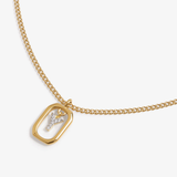 Initial Y zirconia necklace flat lay – personalized letter Y sparkling jewelry VECINO