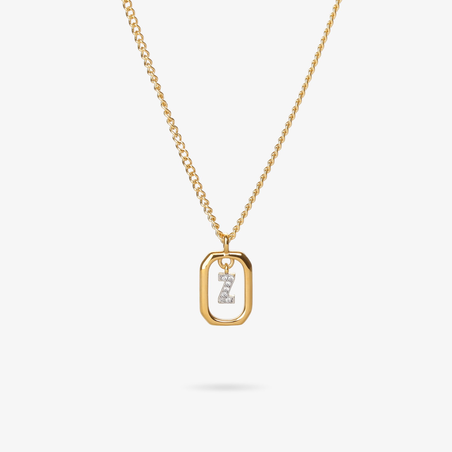 Personalized Initial Z Zirconia Necklace – letter Z luxury jewelry with sparkling stones VECINO
