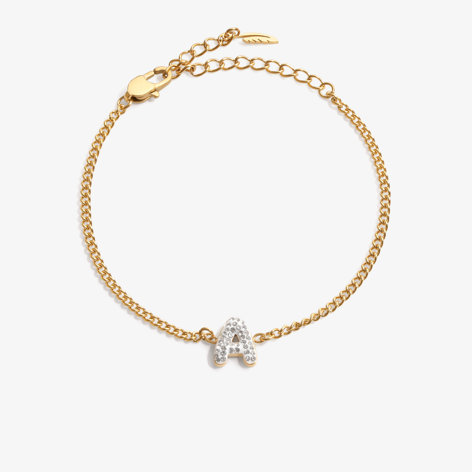 Personalized initial A zirconia bracelet – letter A luxury gift by VECINO
