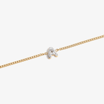 Initial A zirconia bracelet flat lay – personalized letter A sparkling jewelry VECINO