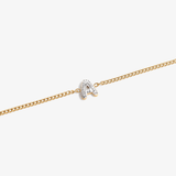 Initial A zirconia bracelet flat lay – personalized letter A sparkling jewelry VECINO