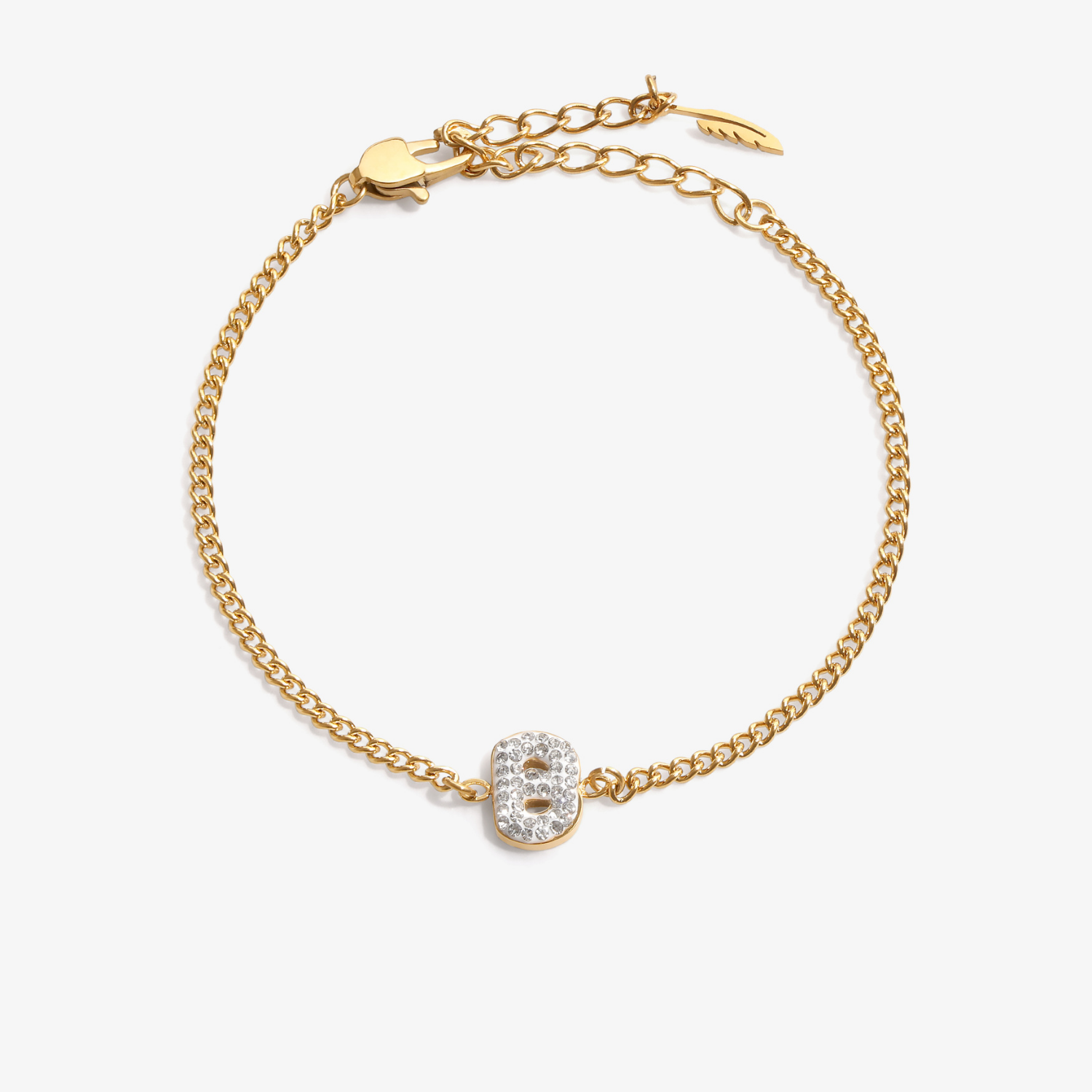 Personalized initial B zirconia bracelet – letter B luxury gift by VECINO