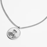 Collana rotonda con zirconi personalizzata - Profilo dell'animale domestico - Silver