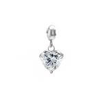 White heart charm for VECINO bracelet – elegant white heart bracelet charm jewelry