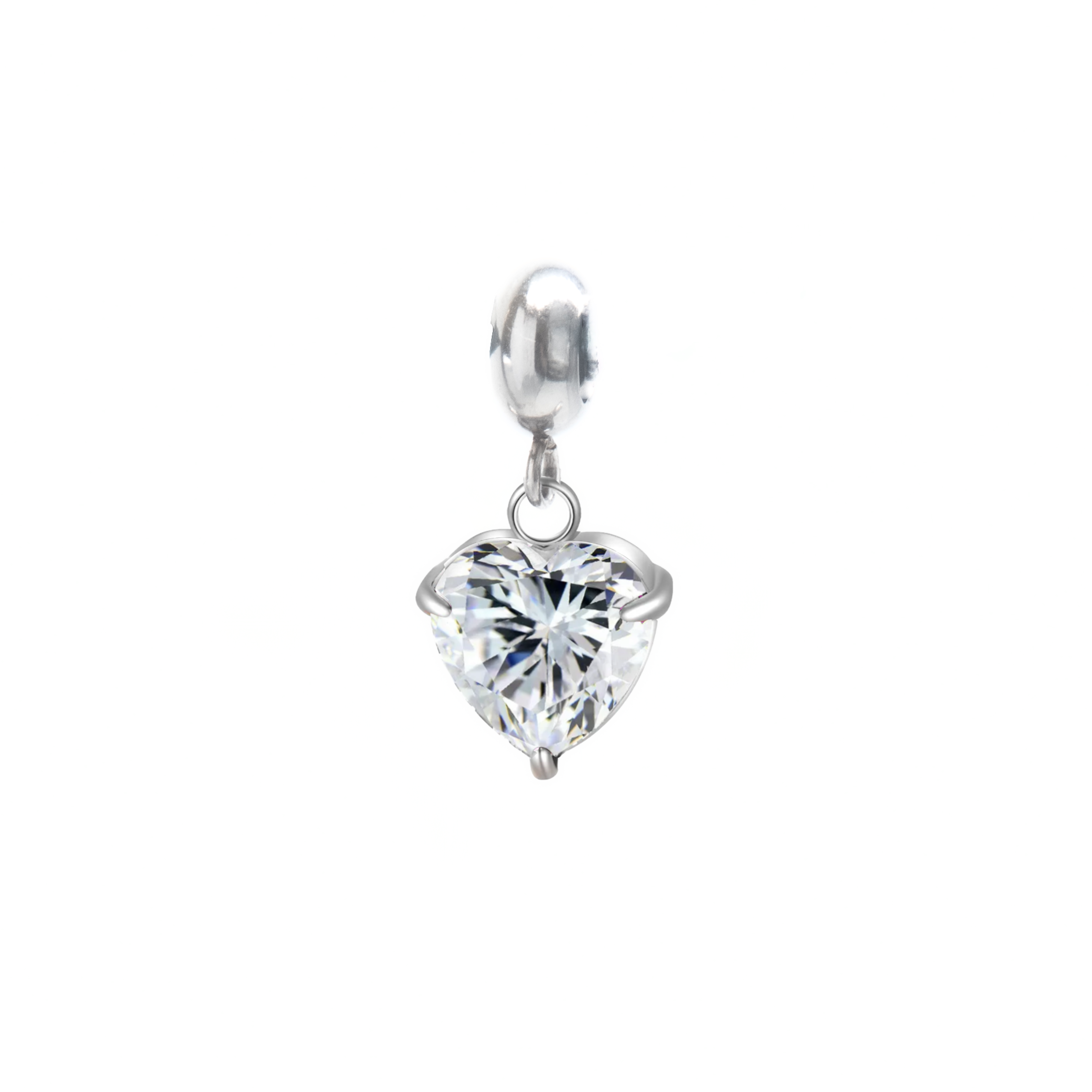 White heart charm for VECINO bracelet – elegant white heart bracelet charm jewelry