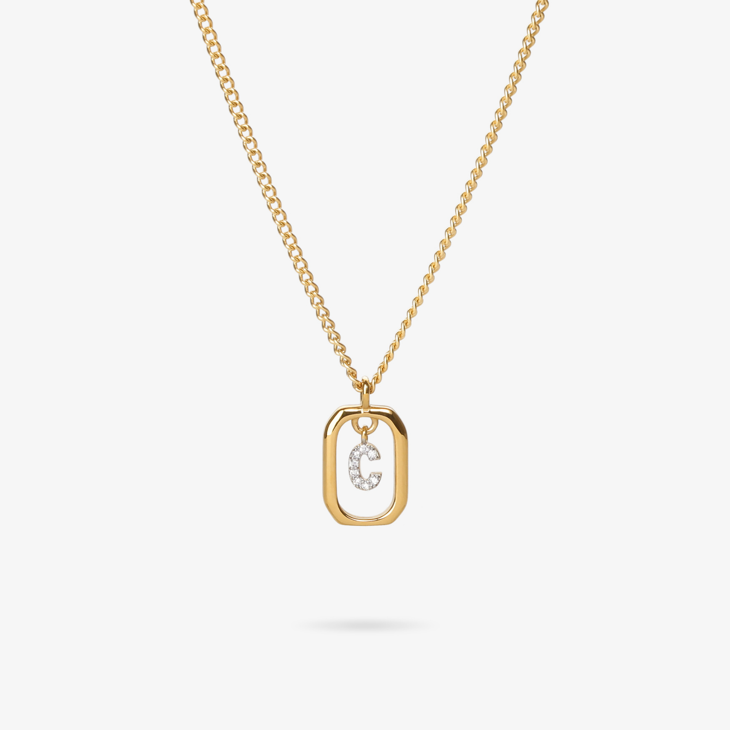 Personalized initial C zirconia necklace – letter C luxury gift by VECINO