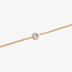 Initial D zirconia bracelet flat lay – personalized letter D sparkling jewelry VECINO