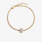 Personalized initial E zirconia bracelet – letter E luxury gift by VECINO