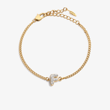 Personalized initial F zirconia bracelet – letter F luxury gift by VECINO