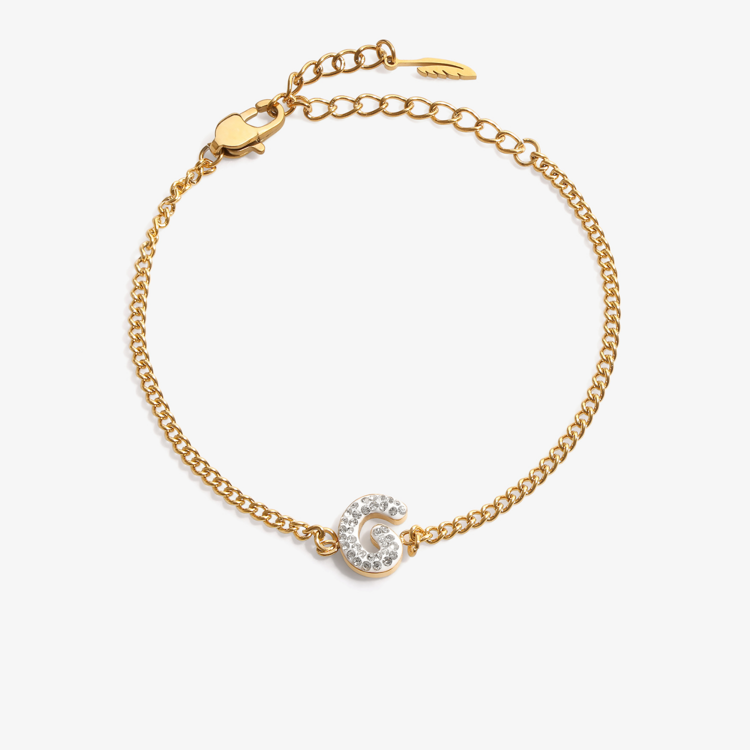 Personalized initial G zirconia bracelet – letter G luxury gift by VECINO