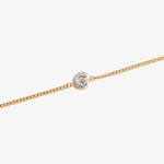 Initial G zirconia bracelet flat lay – personalized letter G sparkling jewelry VECINO