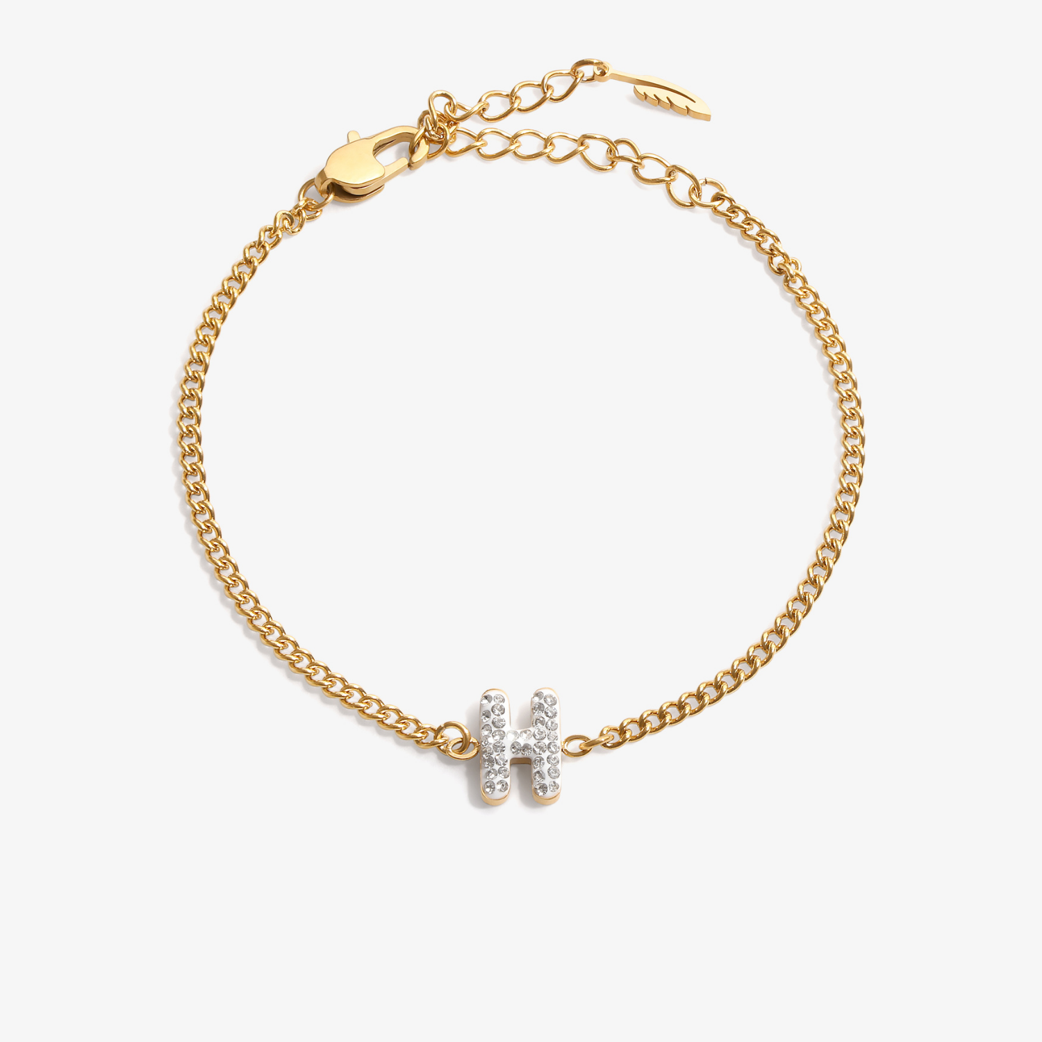 Personalized initial H zirconia bracelet – letter H luxury gift by VECINO
