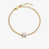 Personalized initial H zirconia bracelet – letter H luxury gift by VECINO
