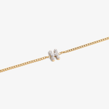 Initial H zirconia bracelet flat lay – personalized letter H sparkling jewelry VECINO