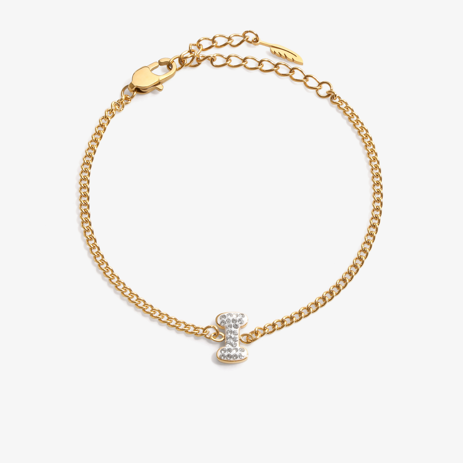 Personalized initial I zirconia bracelet – letter I luxury gift by VECINO