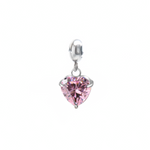 Pink heart charm for VECINO bracelet – romantic pink heart bracelet charm jewelry
