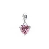Pink heart charm for VECINO bracelet – romantic pink heart bracelet charm jewelry