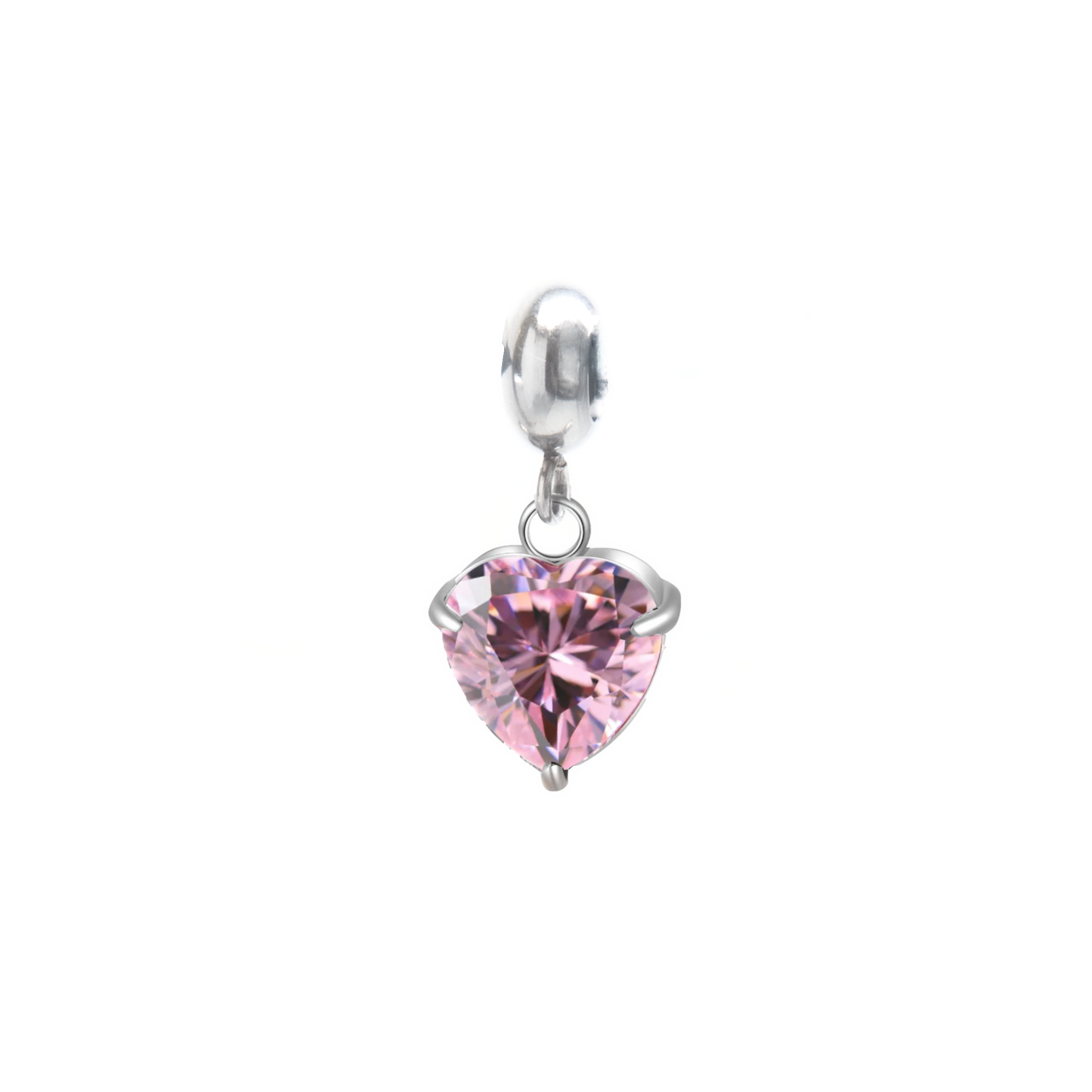 Pink heart charm for VECINO bracelet – romantic pink heart bracelet charm jewelry