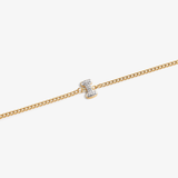 Initial I zirconia bracelet flat lay – personalized letter I sparkling jewelry VECINO