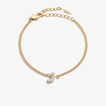 Personalized initial J zirconia bracelet – letter J luxury gift by VECINO