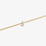 Initial J zirconia bracelet flat lay – personalized letter J sparkling jewelry VECINO